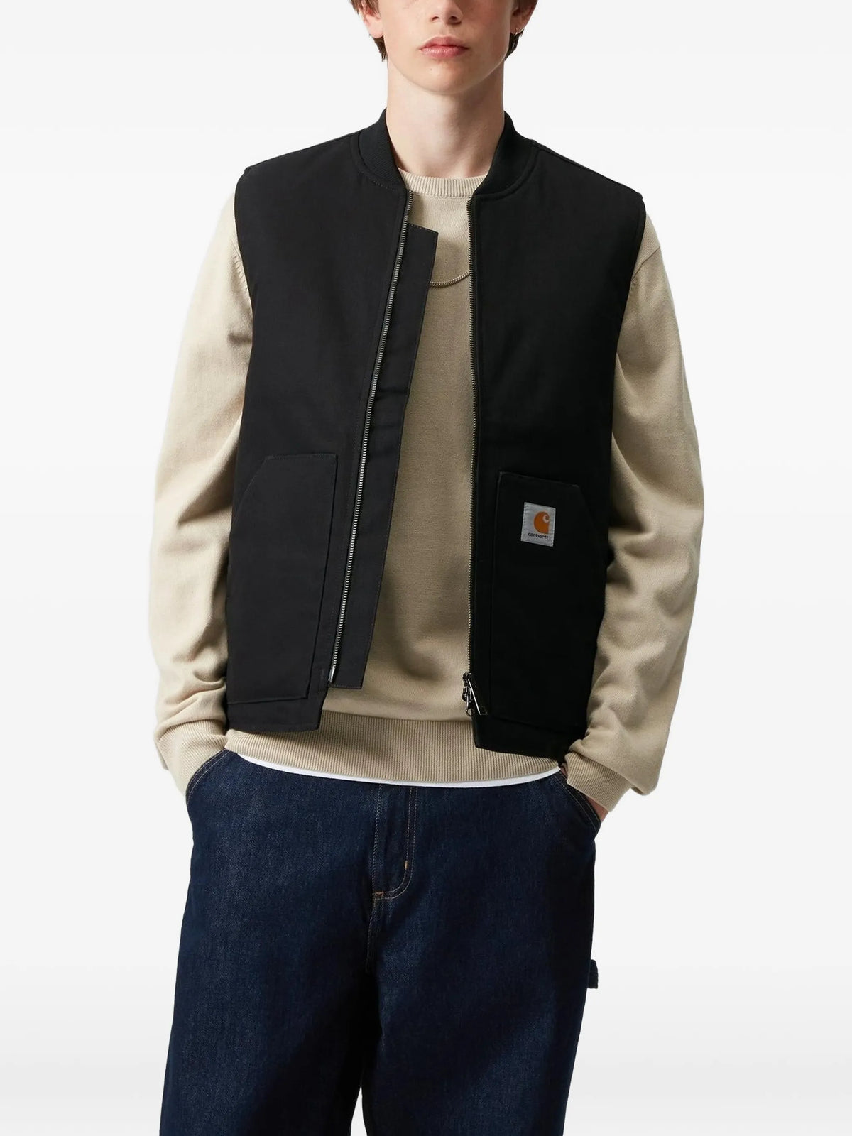 zip-front pouch-pocket gilet