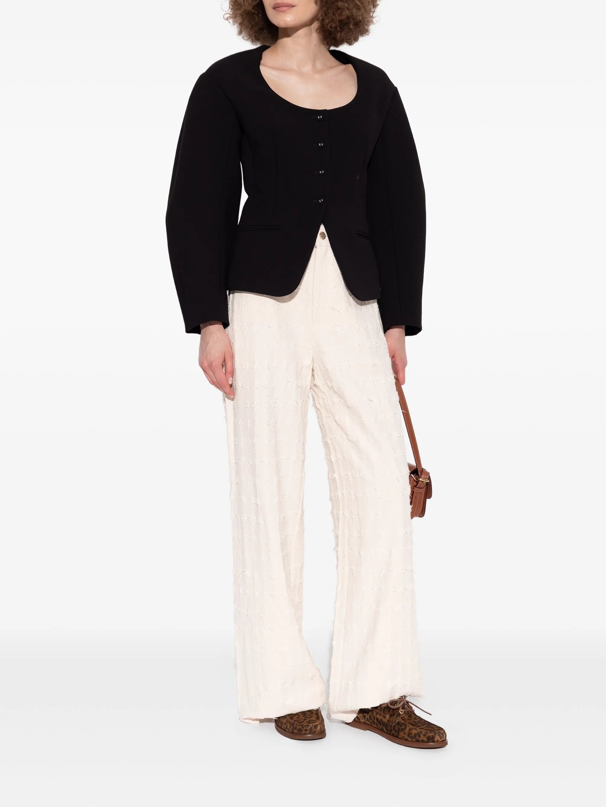 Vandé leopard print lace-up boat shoes