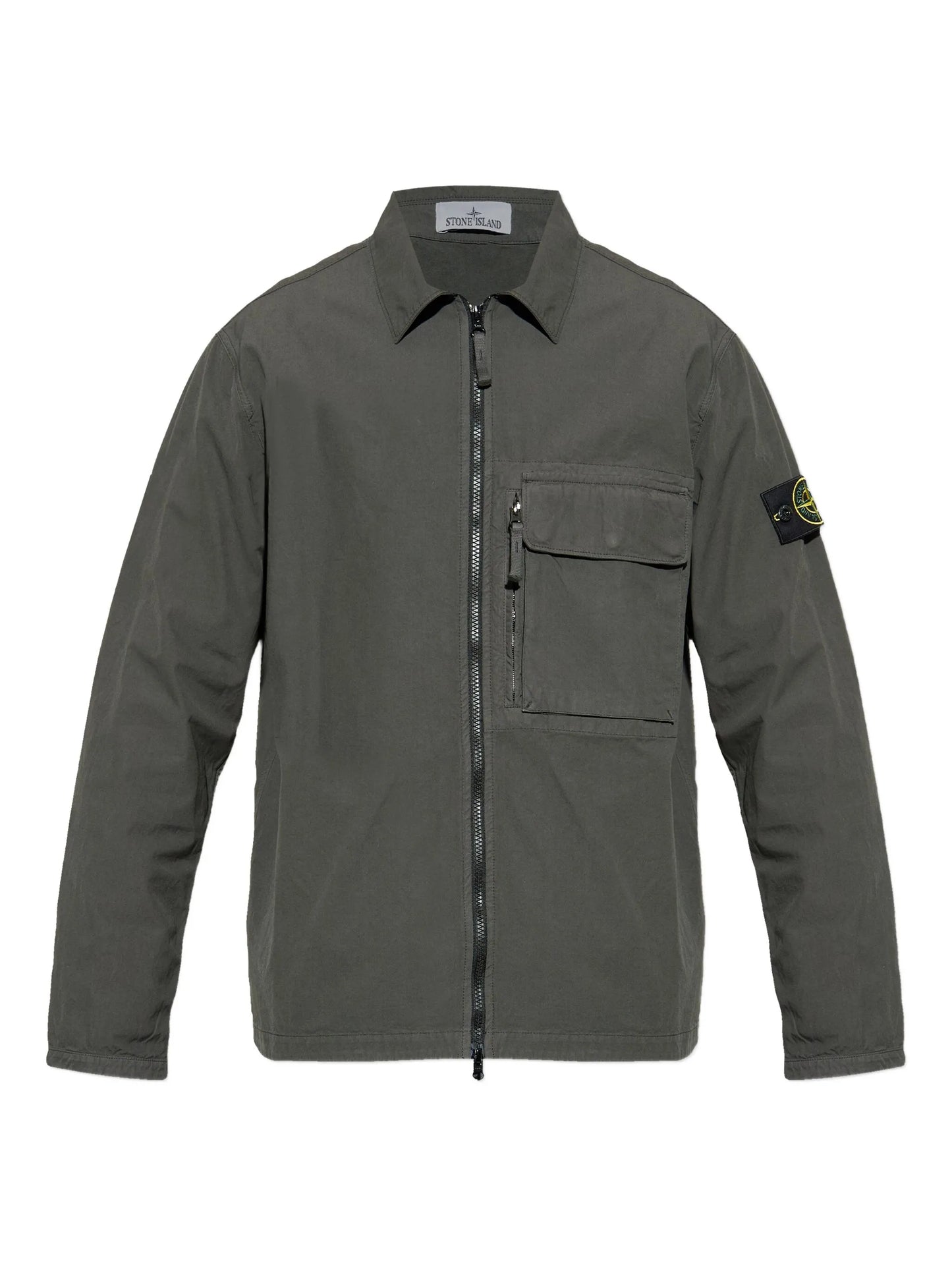 patch-pocket zip-front shirt