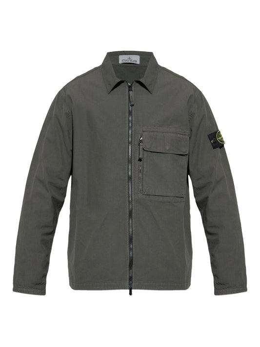patch-pocket zip-front shirt