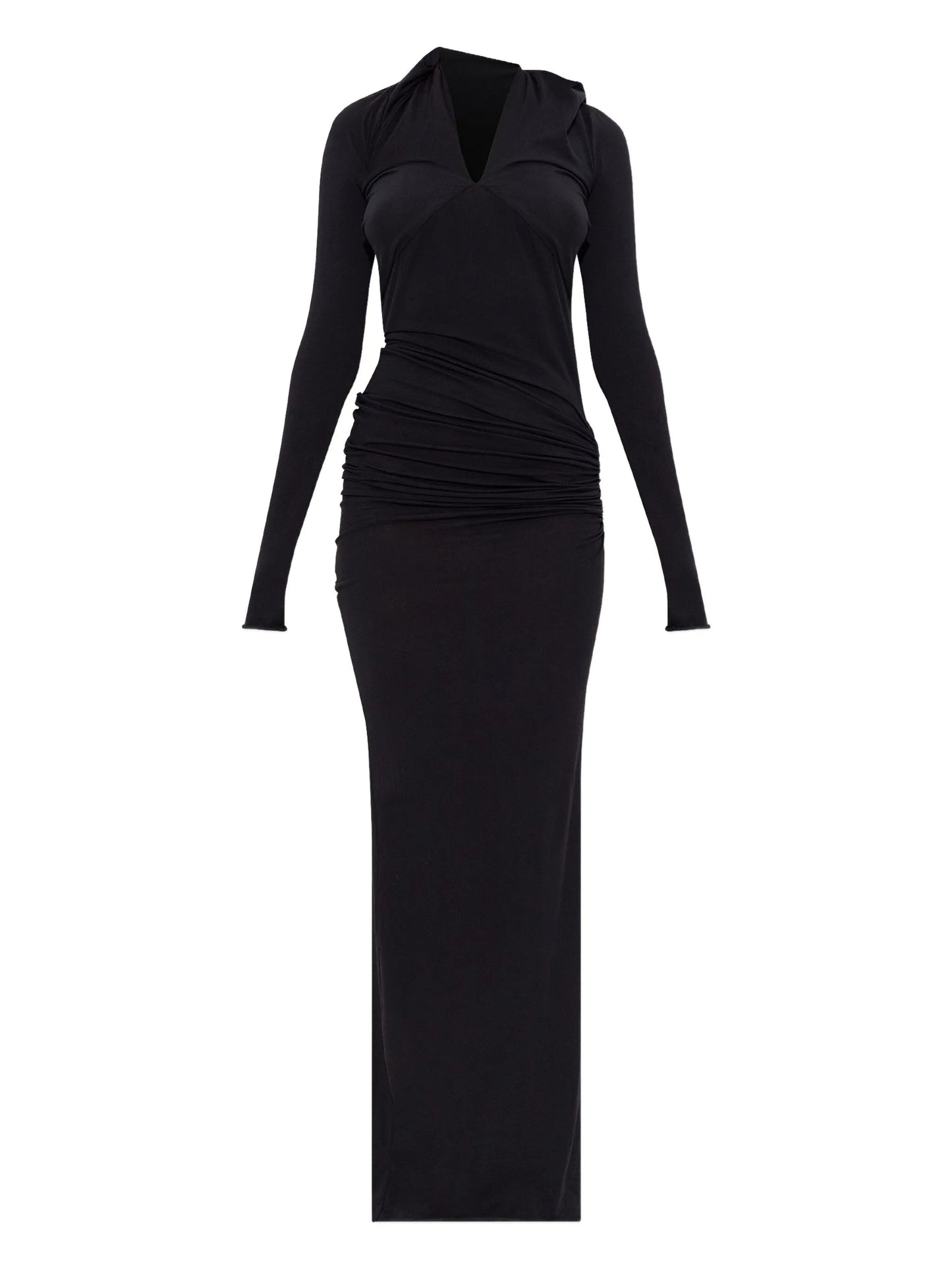 draped cowl-neck maxi dress