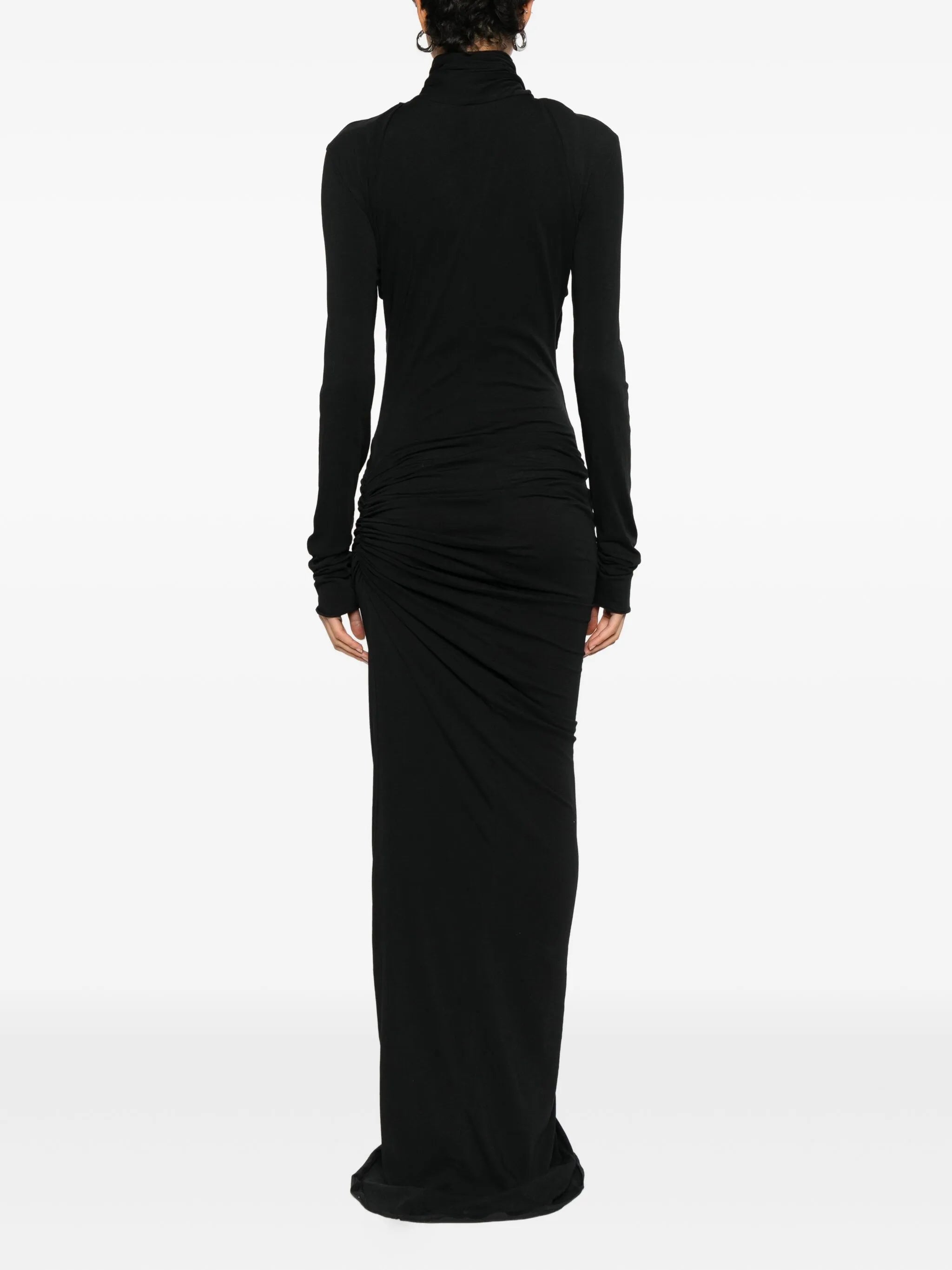 draped cowl-neck maxi dress