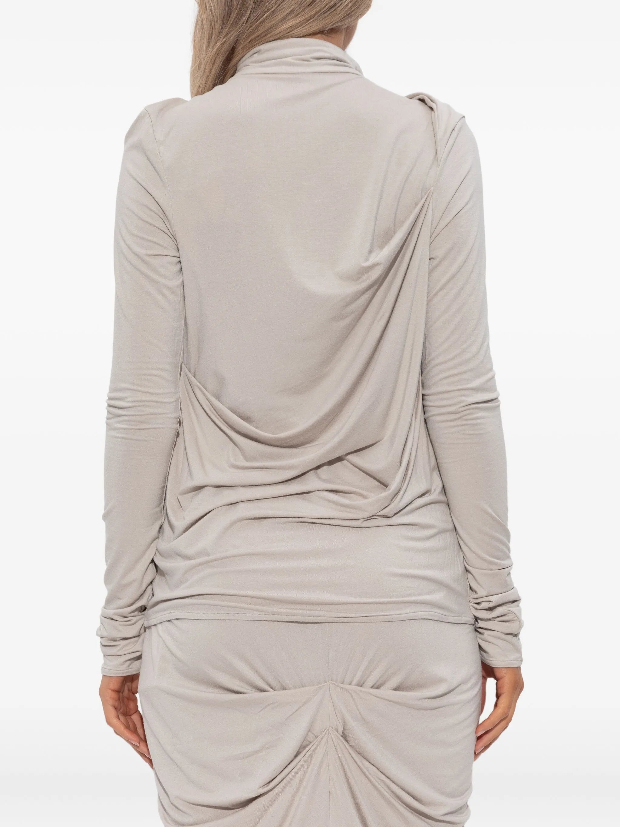 draped cowl-neck top