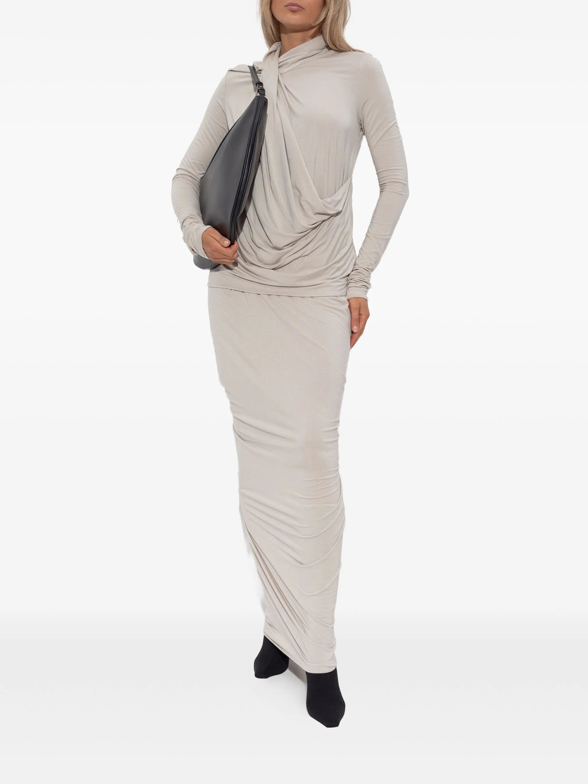 draped cowl-neck top