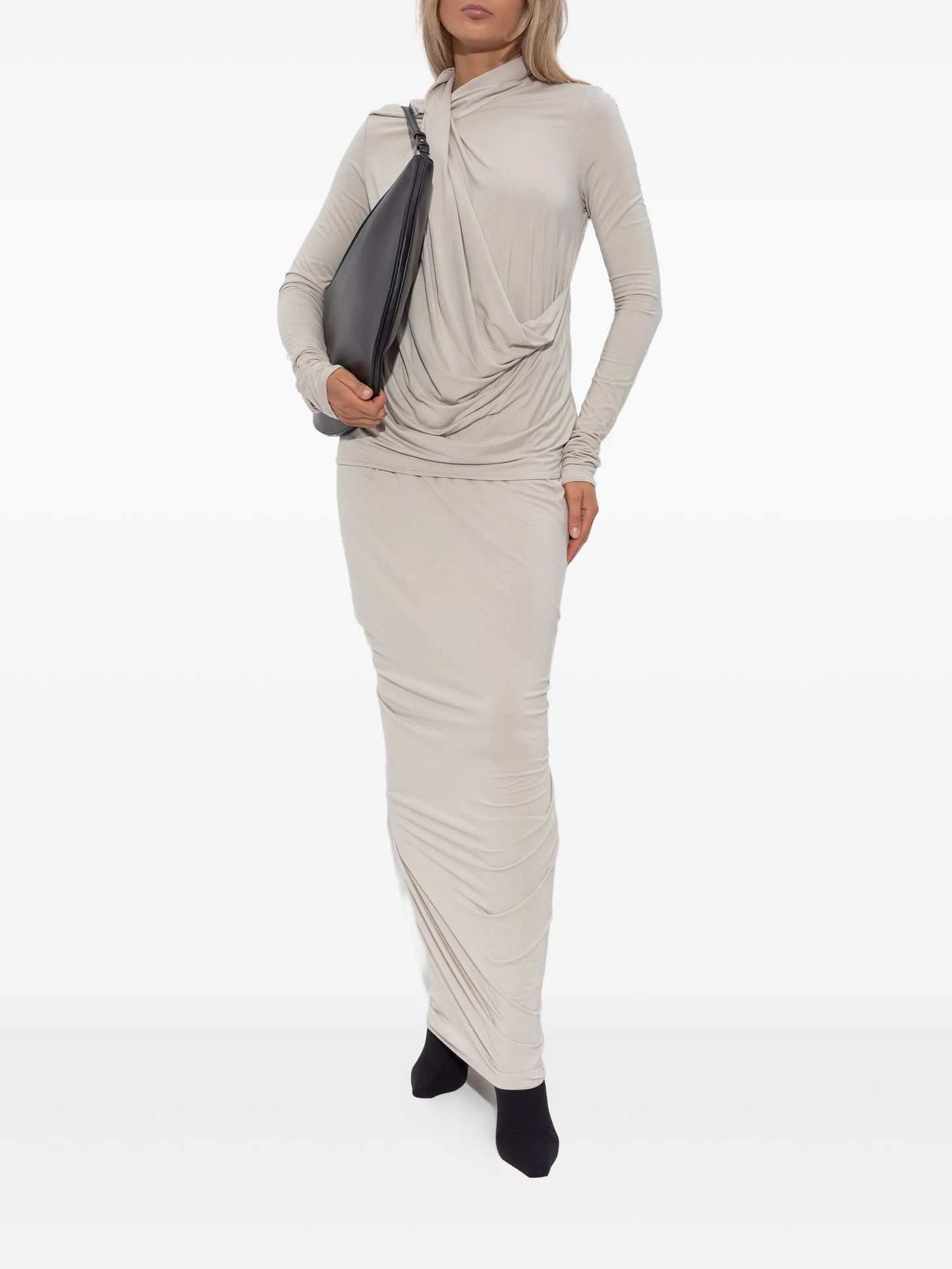 draped cowl-neck top