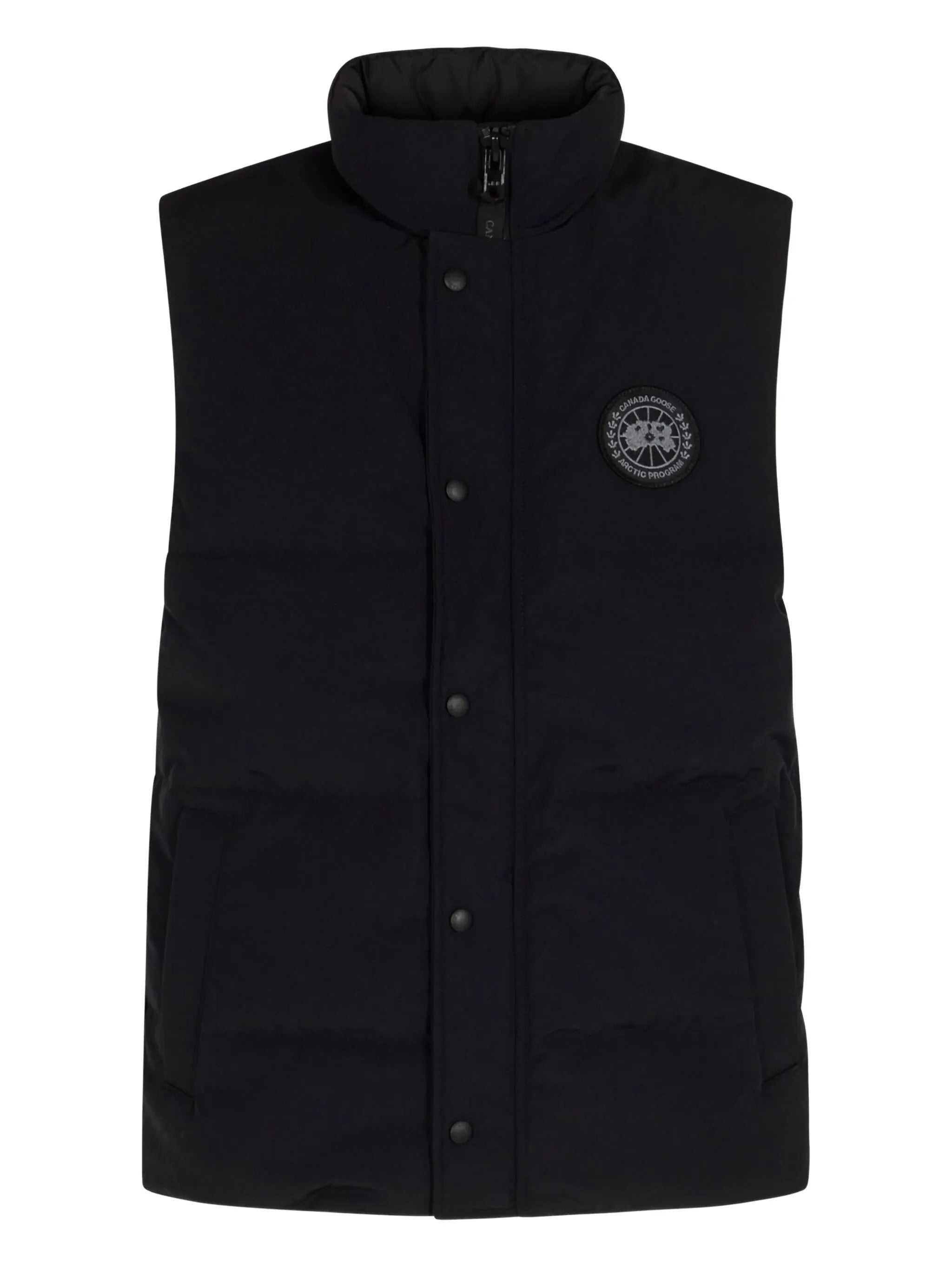 cotton-blend mock-neck vest