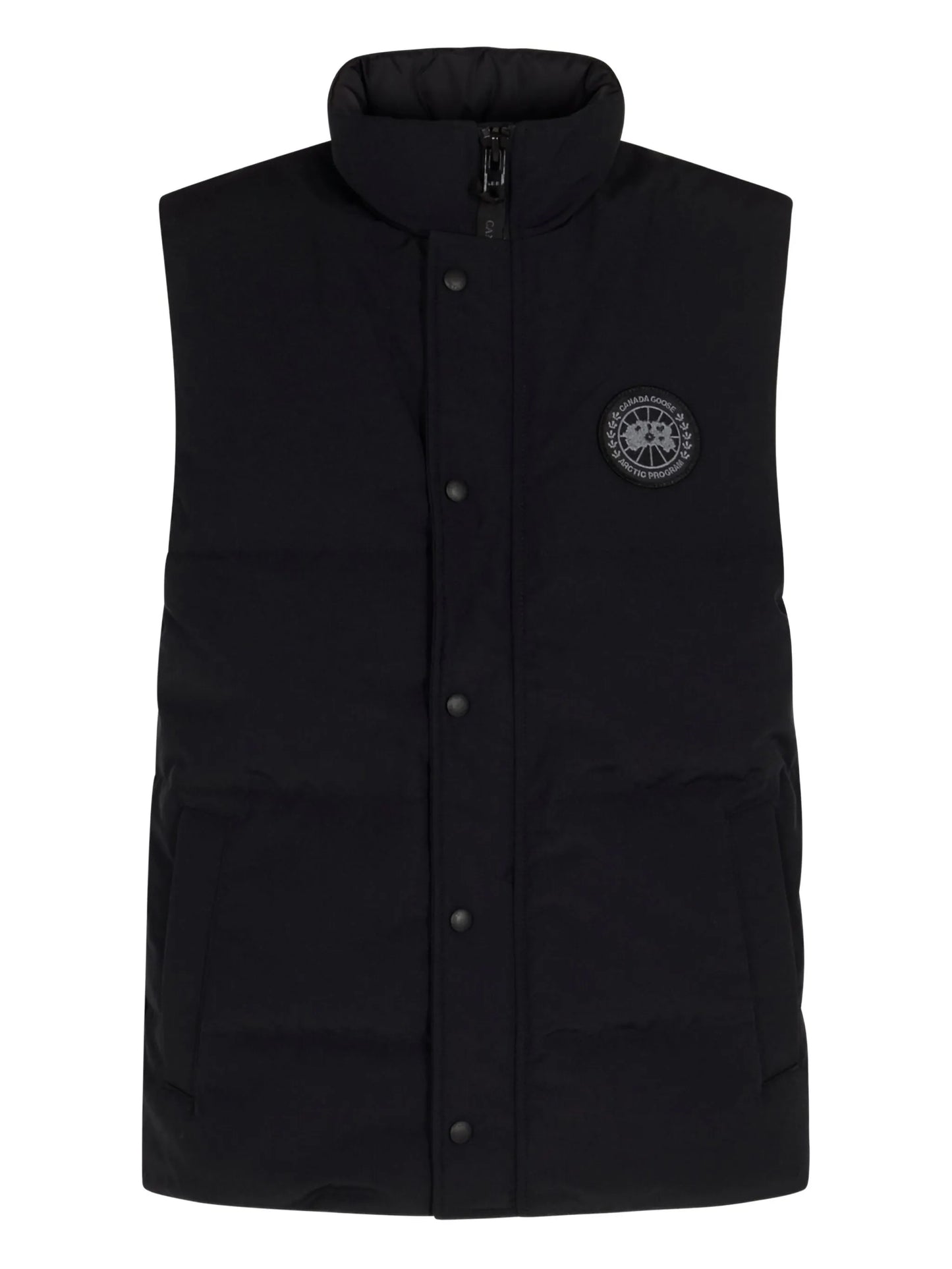 cotton-blend mock-neck vest