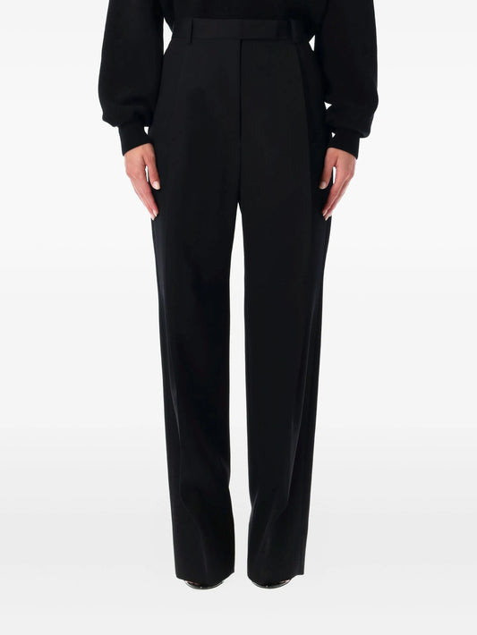 wool pleated trousers