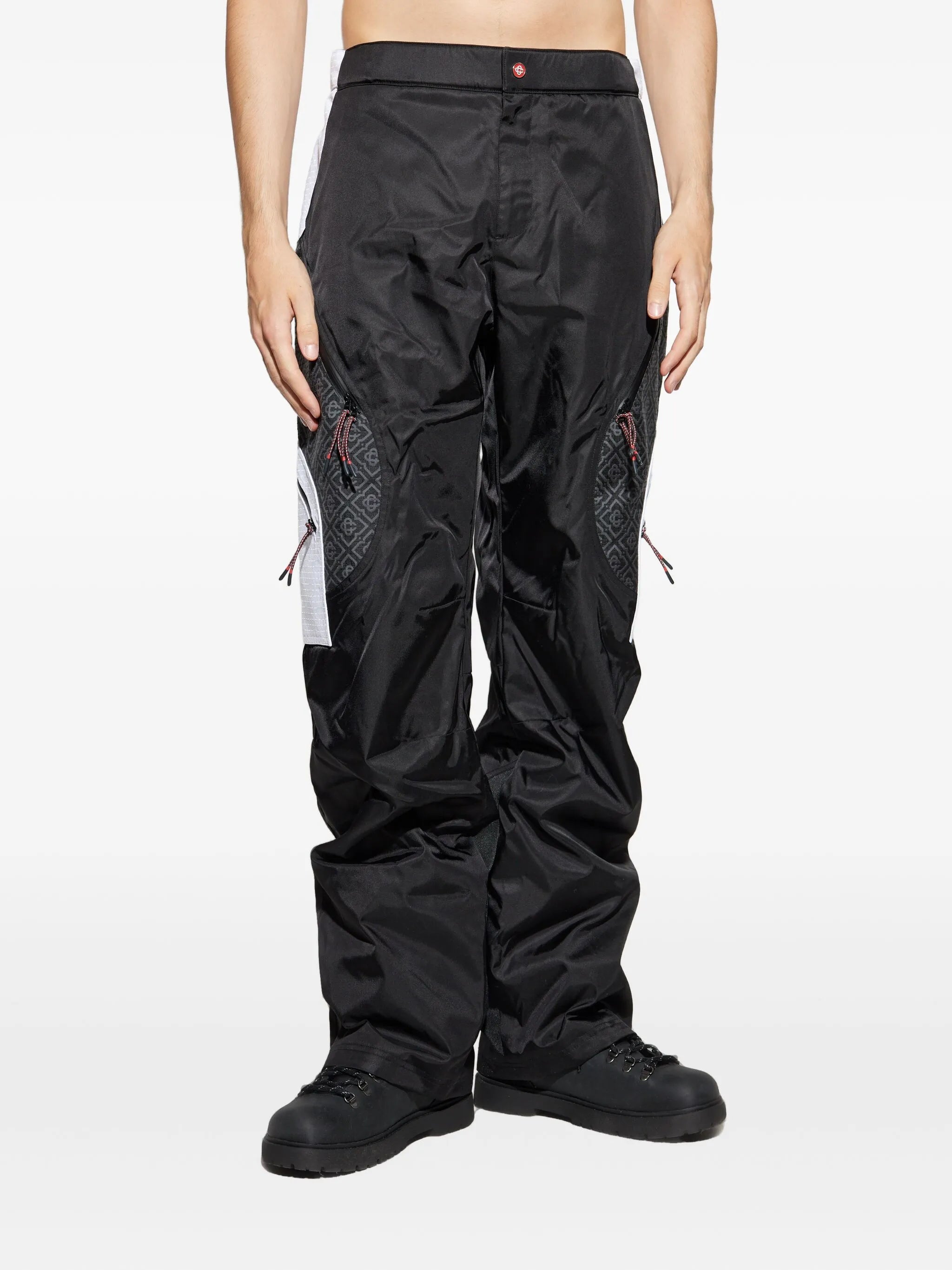 monogram panelled trousers