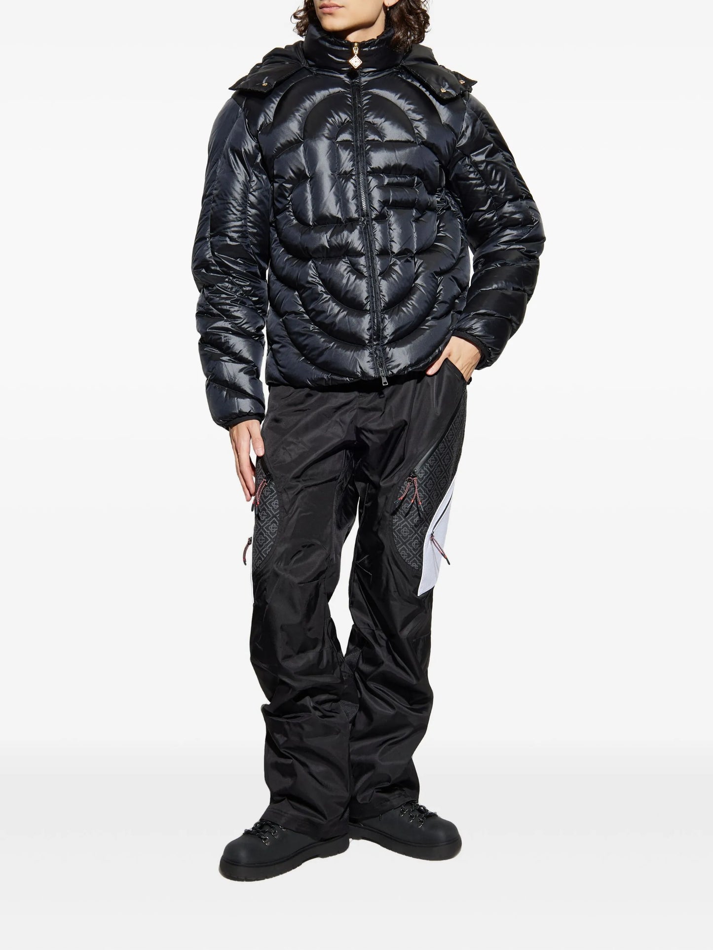 monogram panelled trousers