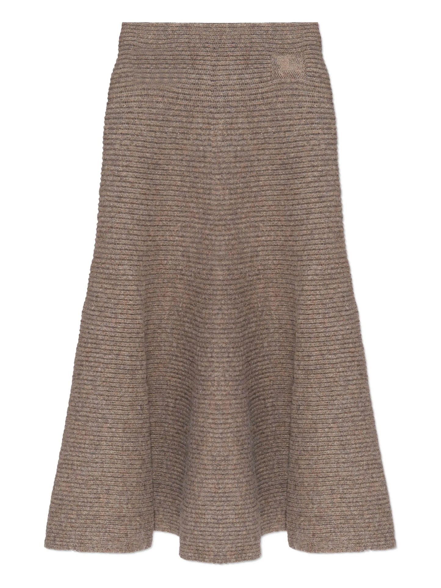 ribbed-knit flared skirt