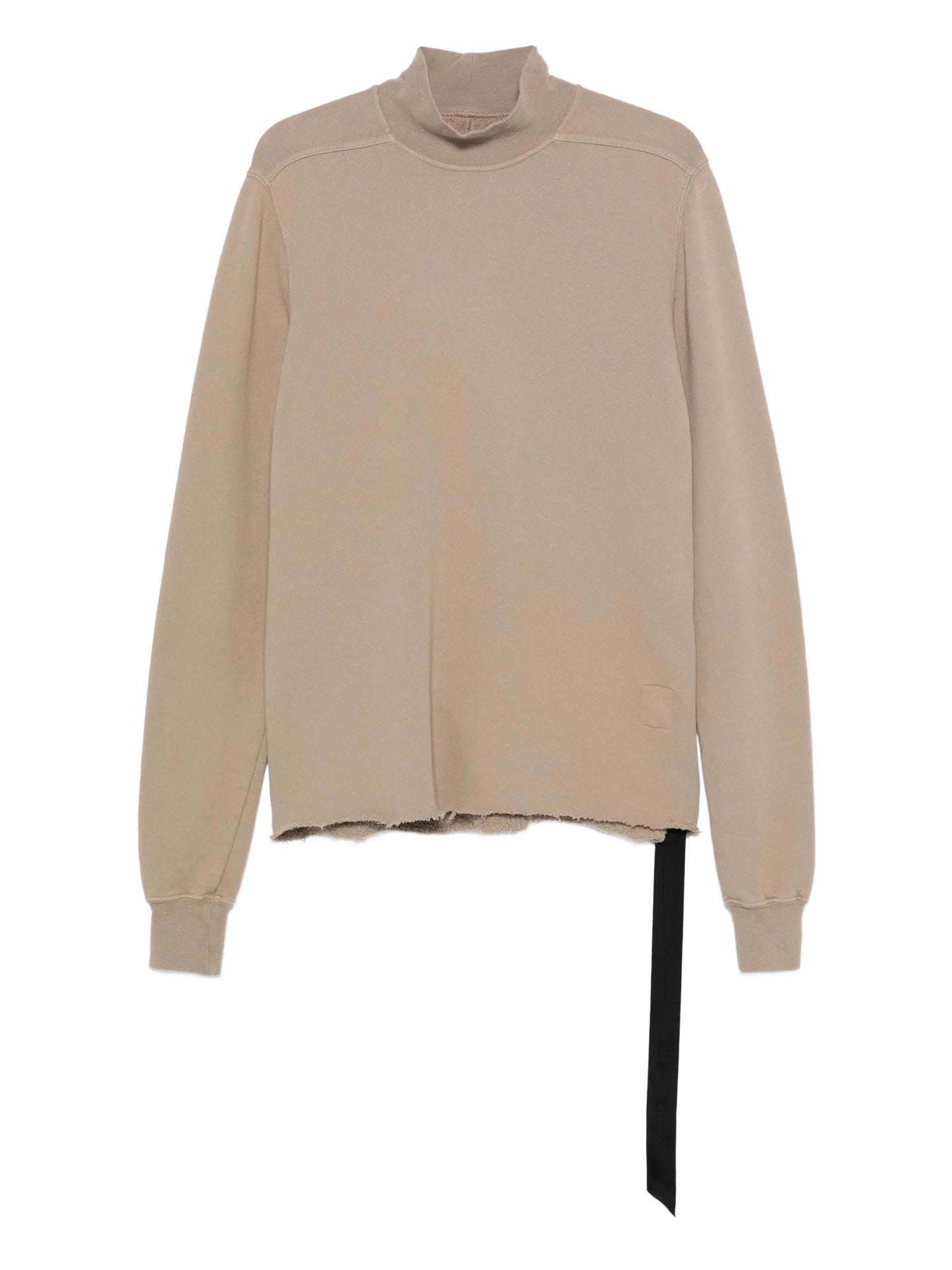 DRKSHDW mock-neck frayed-hem sweater