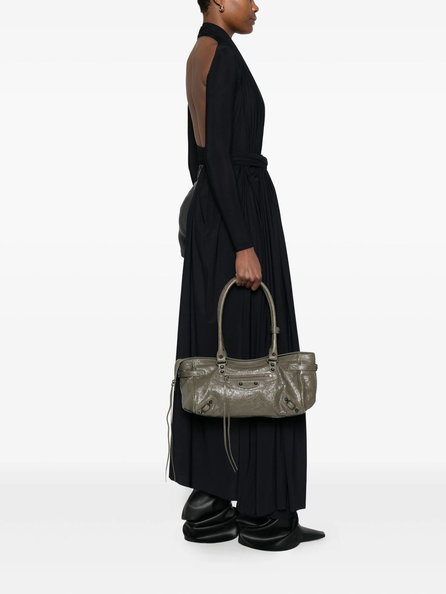 leather top-handle shoulder bag