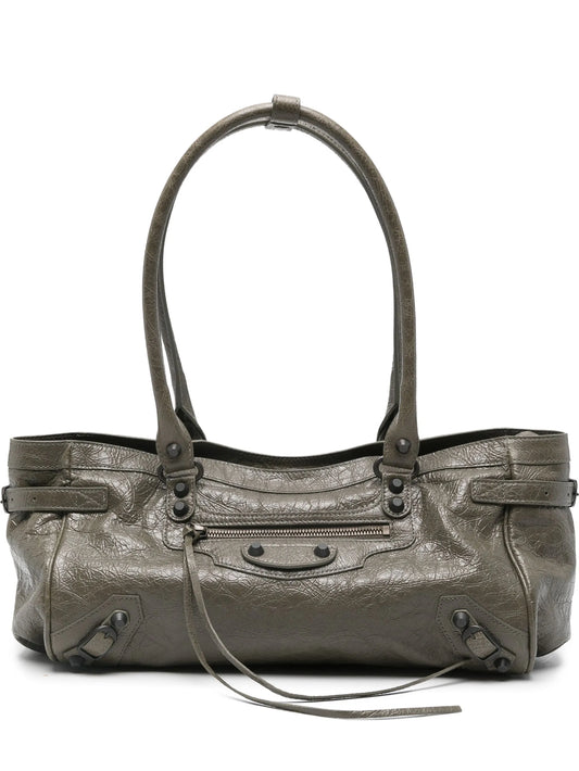 leather top-handle shoulder bag