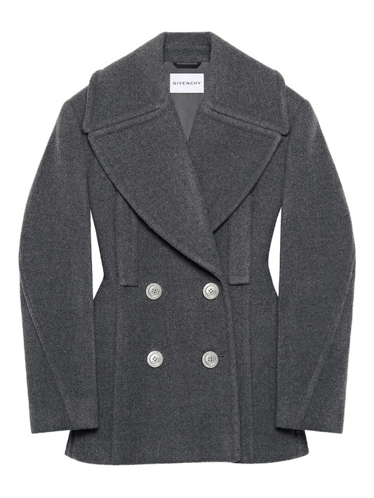 double-breasted balloon-sleeve jacket