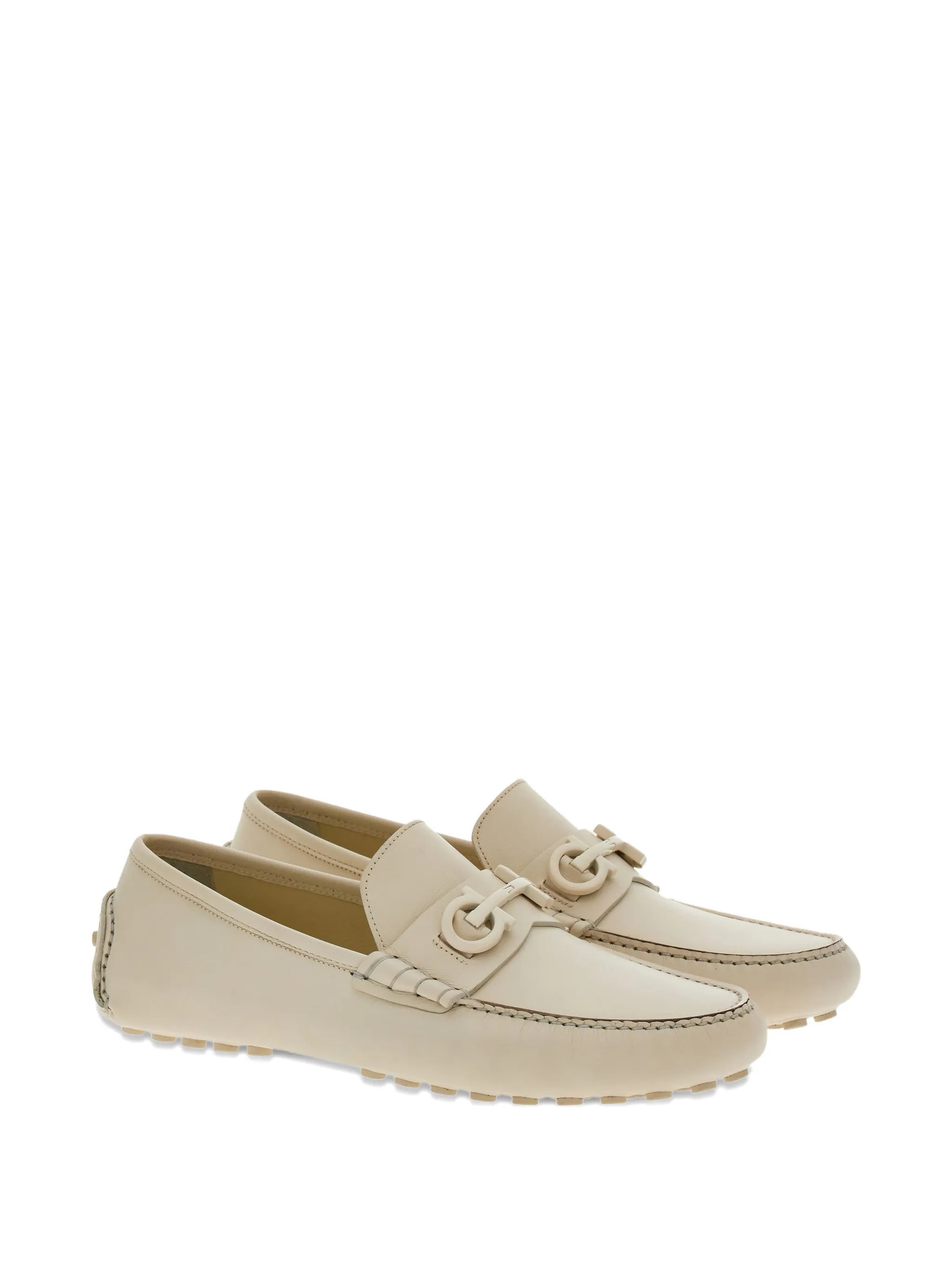 Gancini-plaque leather loafers