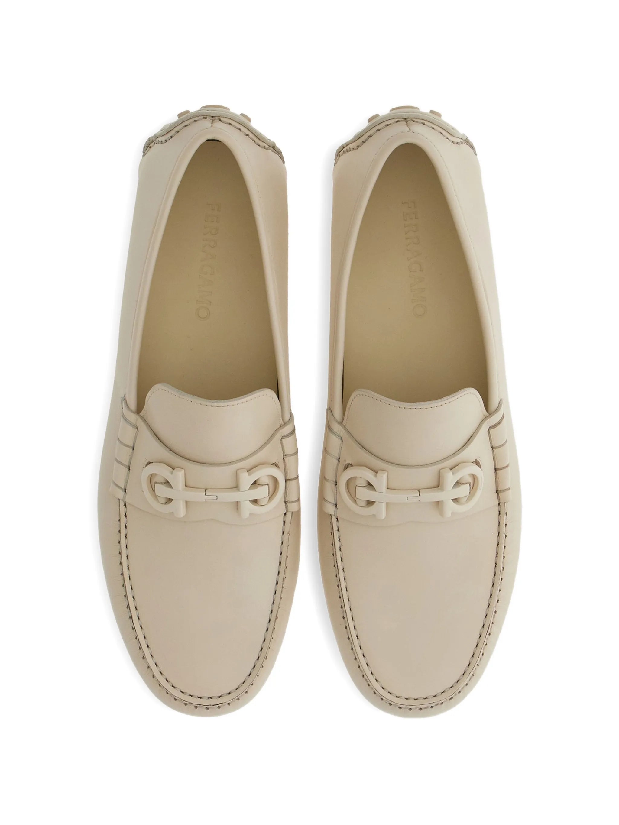 Gancini-plaque leather loafers