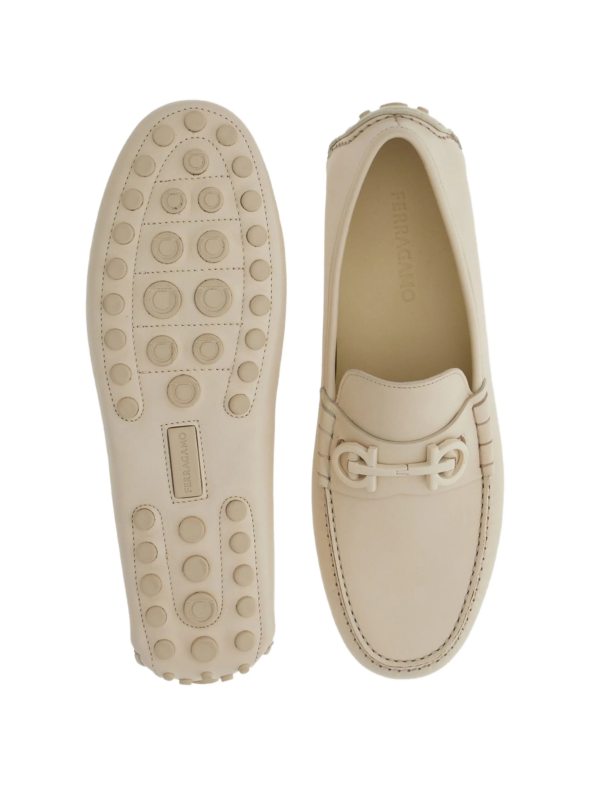 Gancini-plaque leather loafers