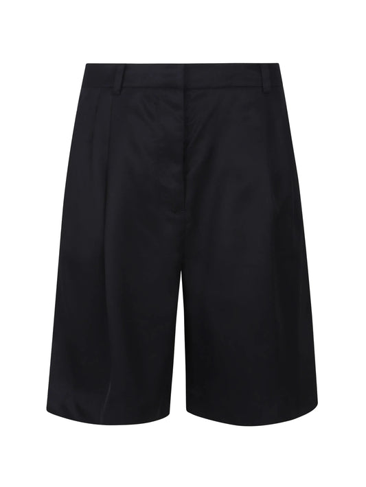 Marfa pleated silk shorts