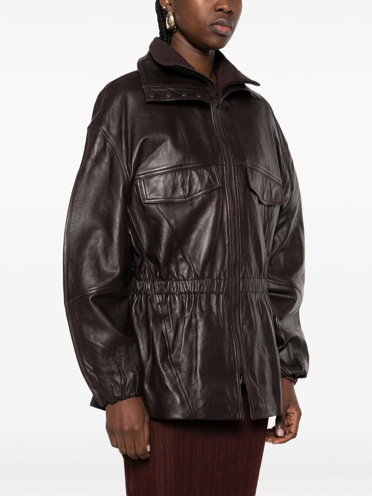 Carnaby Funnel neck leather jacket