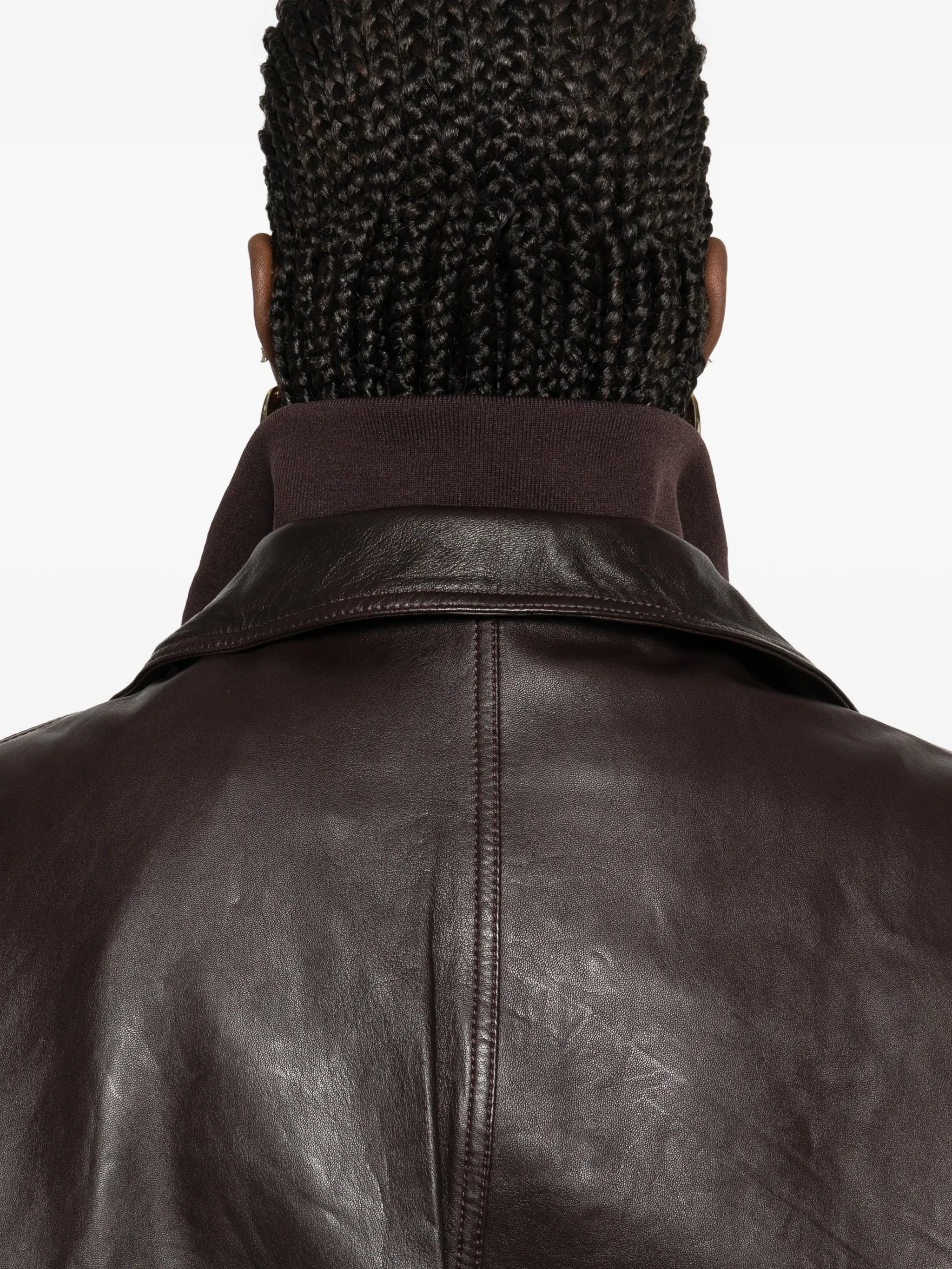 Carnaby Funnel neck leather jacket