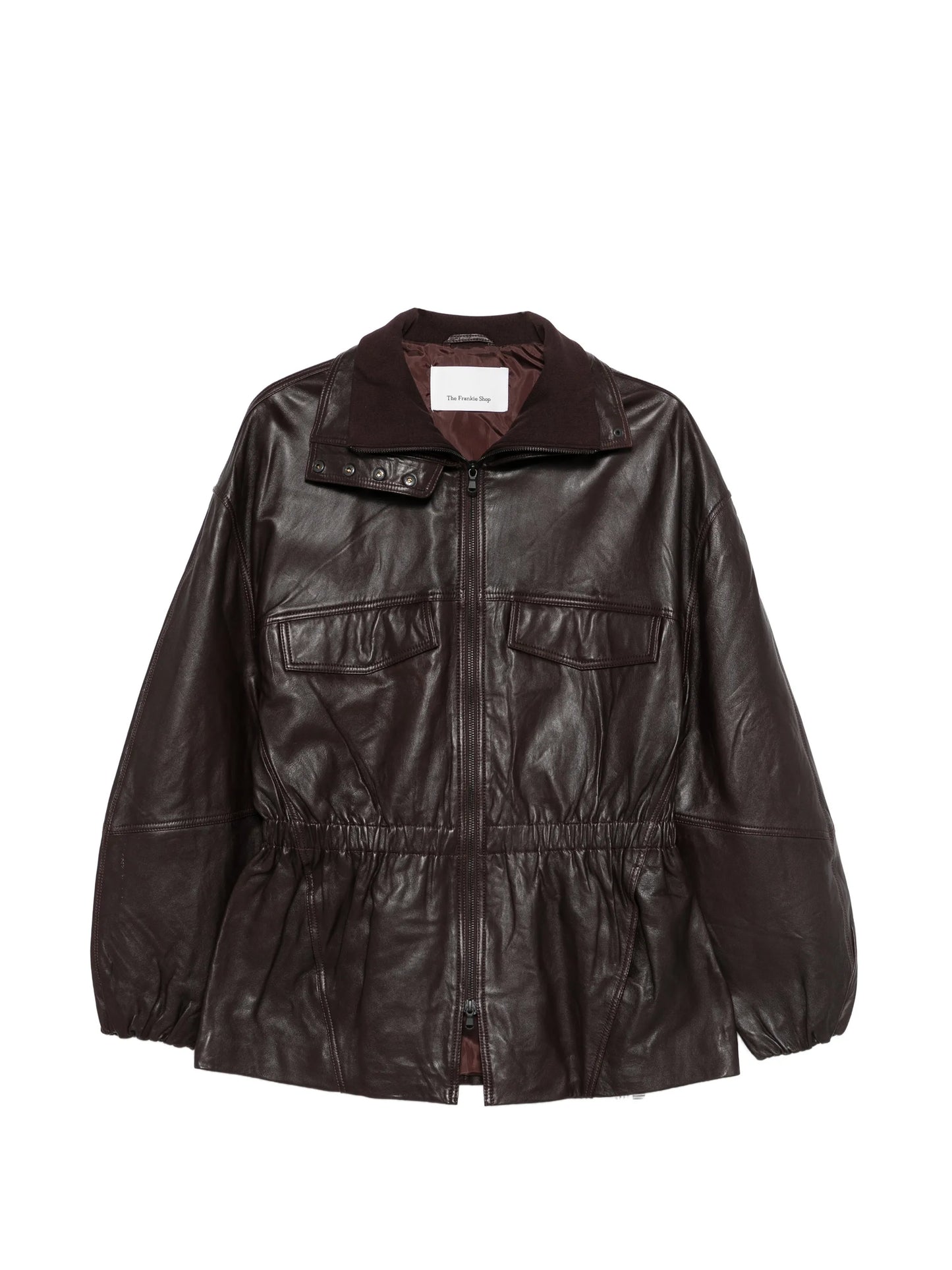 Carnaby funnel-neck leather jacket