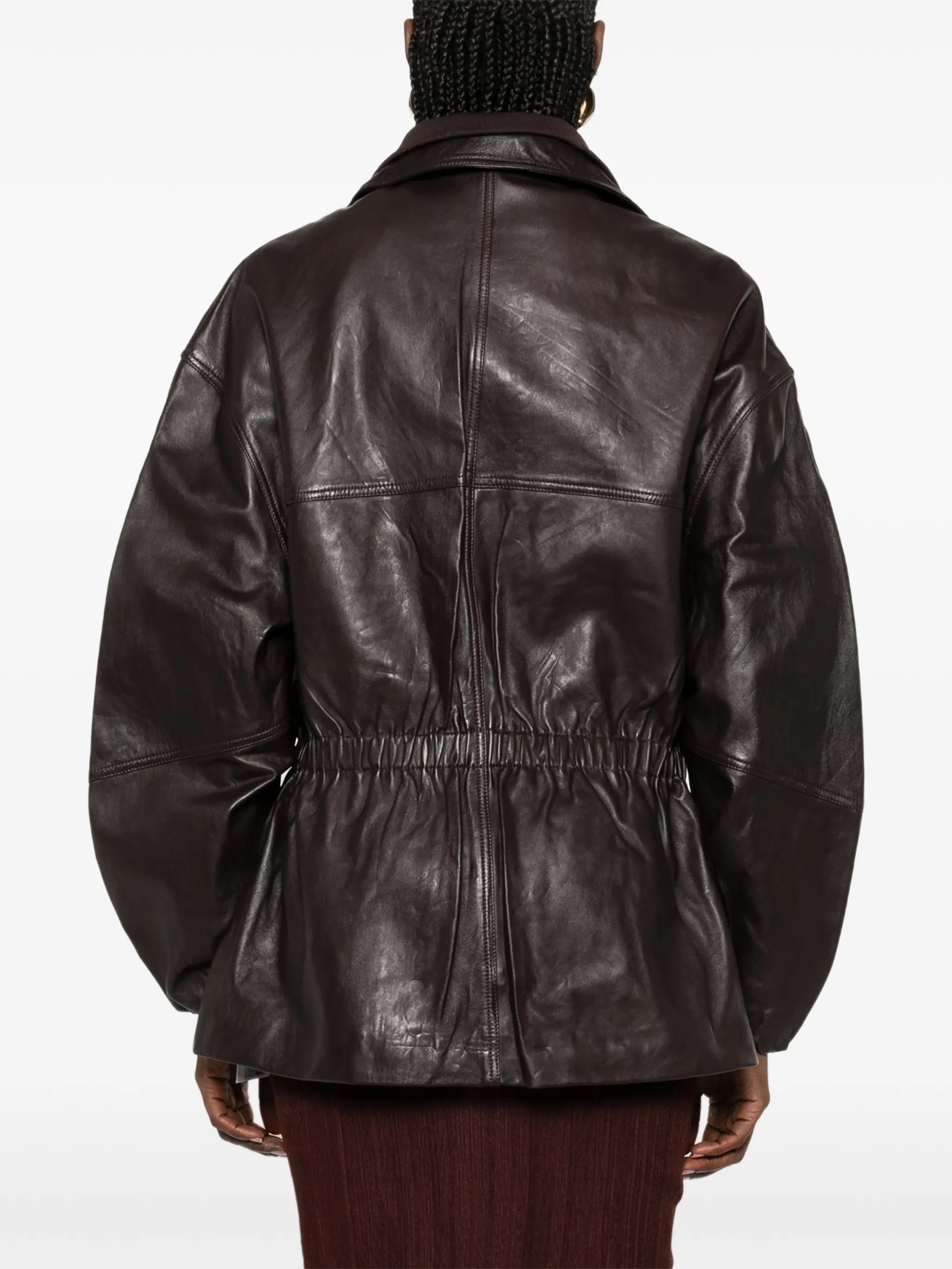 Carnaby funnel-neck leather jacket