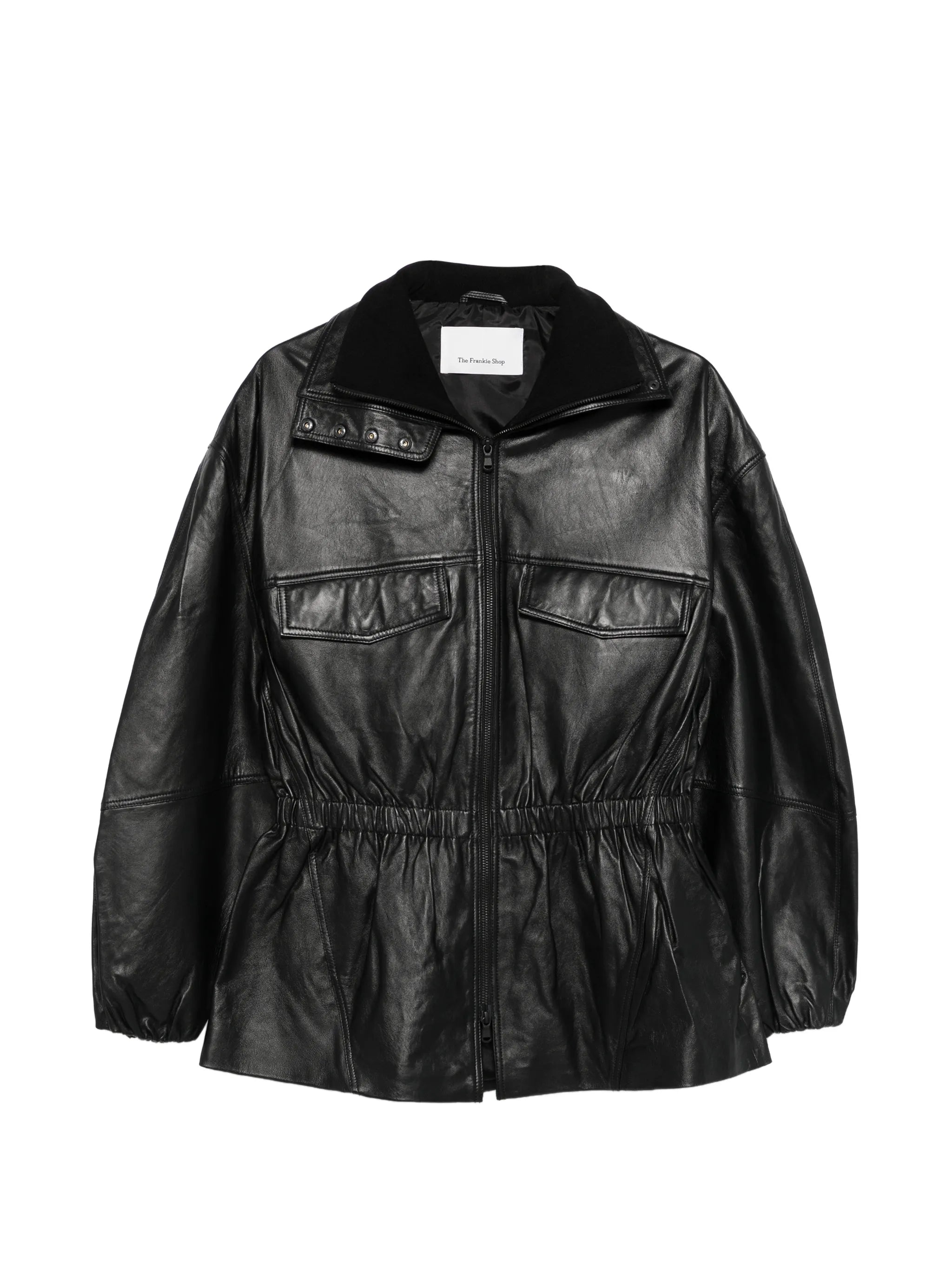 Carnaby funnel-neck leather jacket