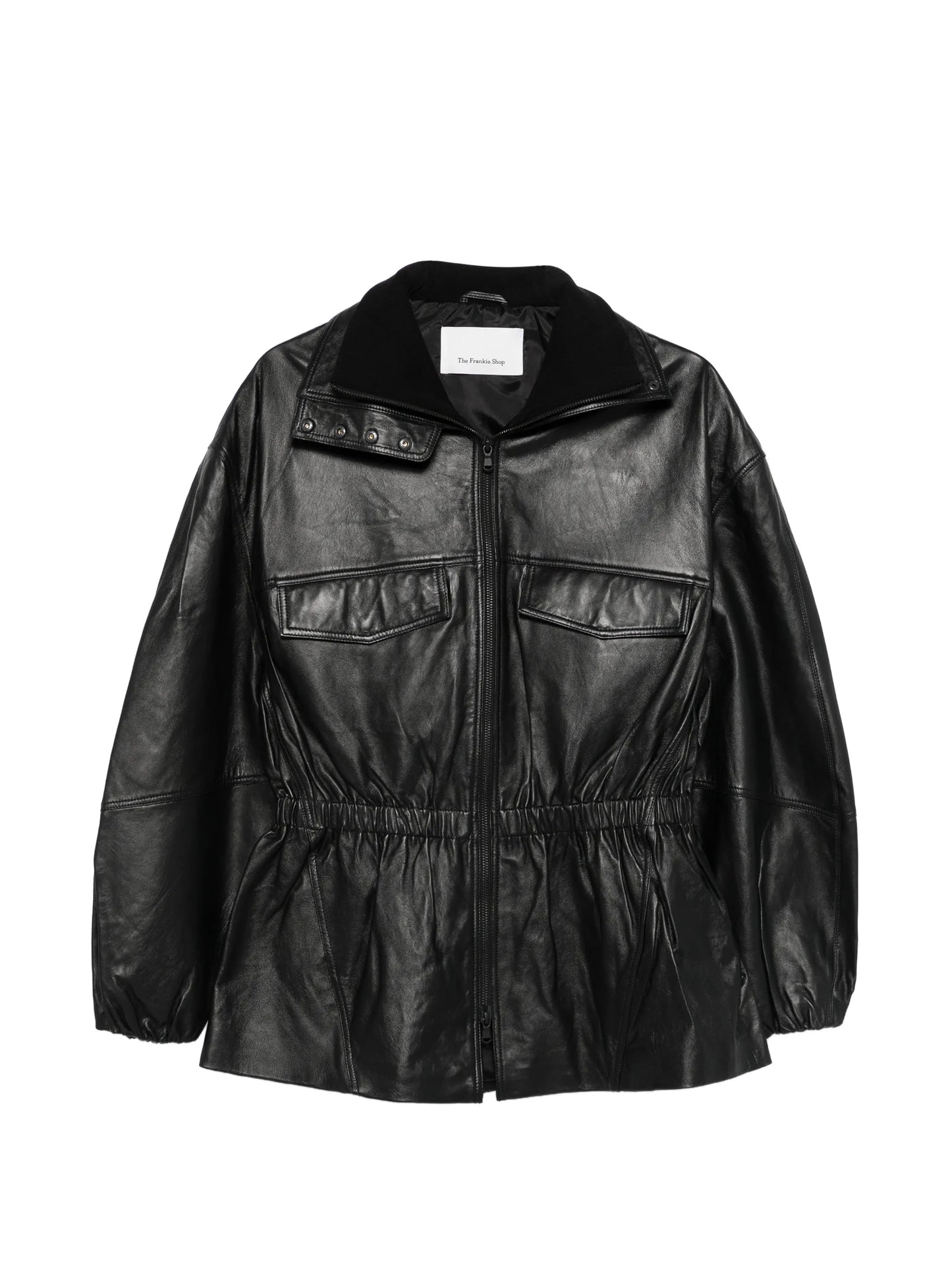 Carnaby funnel-neck leather jacket