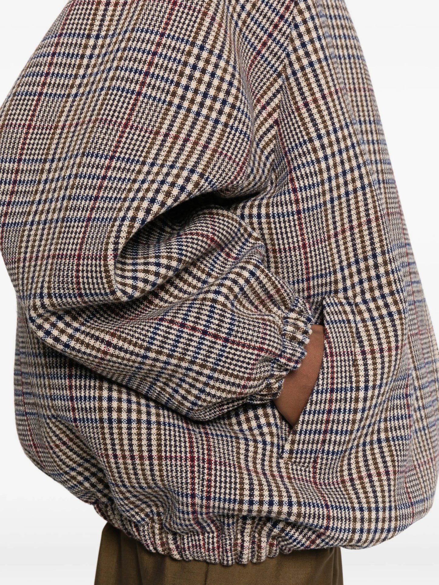 check-patterm bomber jacket