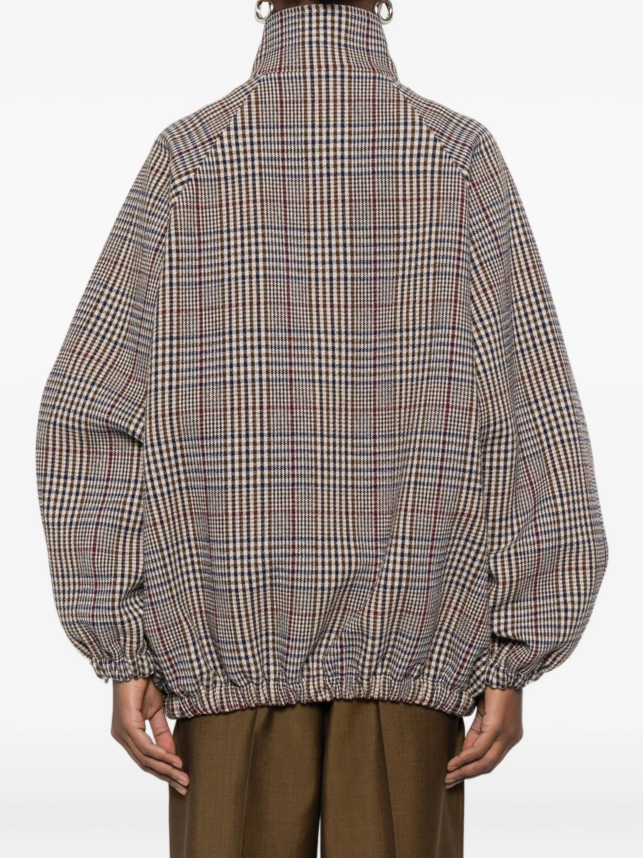 check-patterm bomber jacket