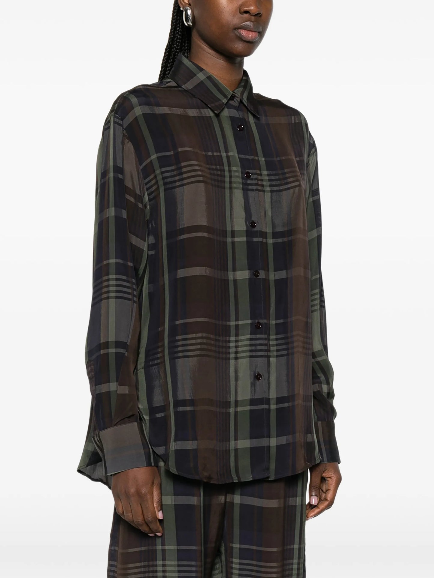 Peri sheer button-up shirt