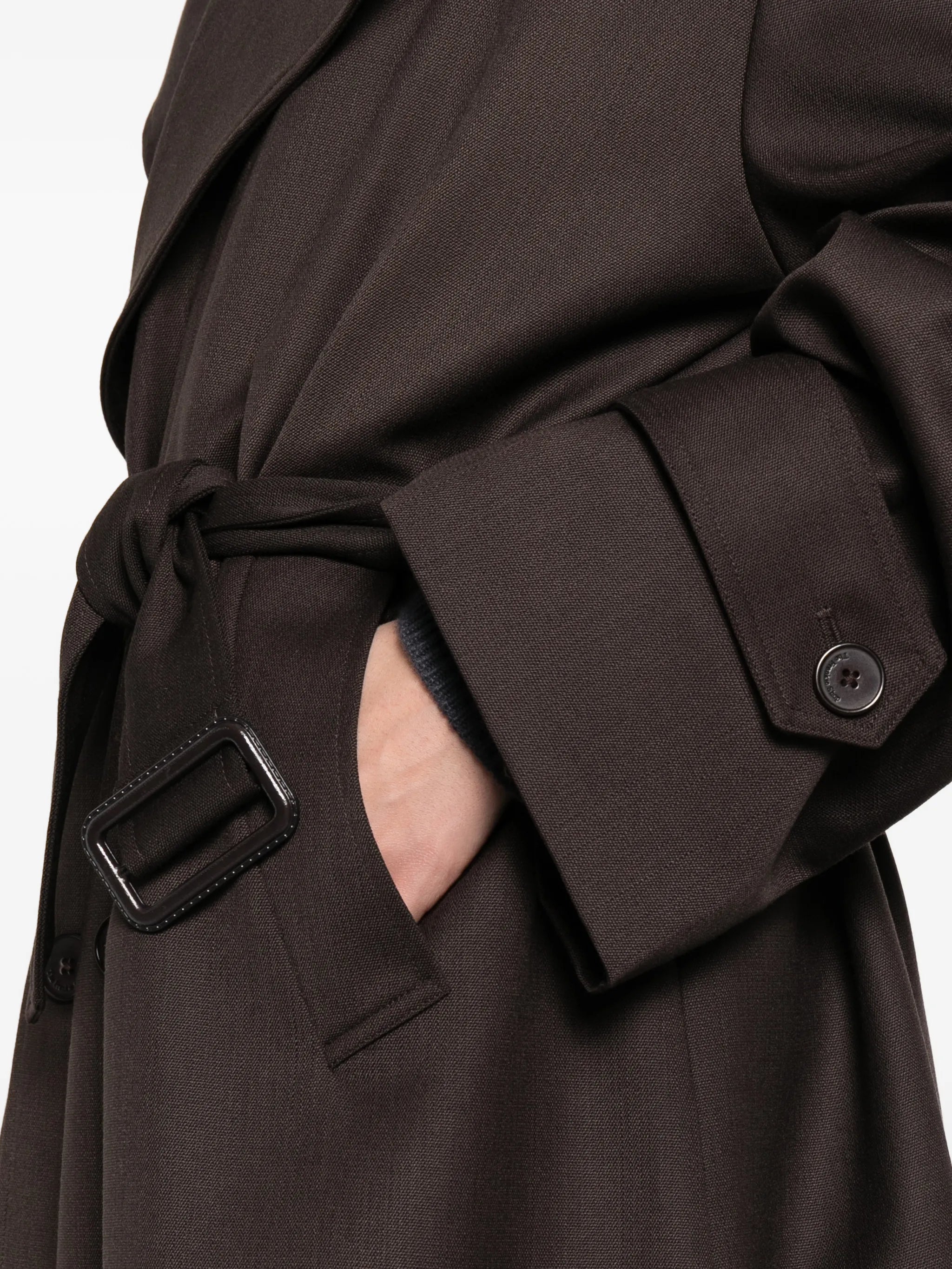 tailored belted trench coat