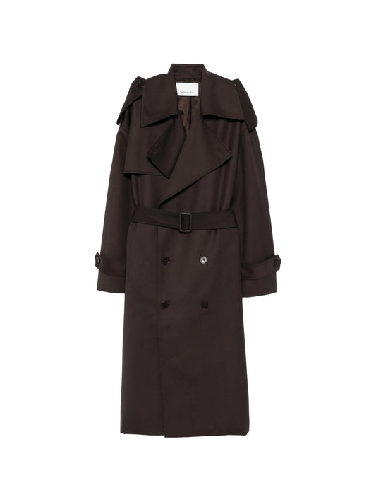 tailored belted trench coat