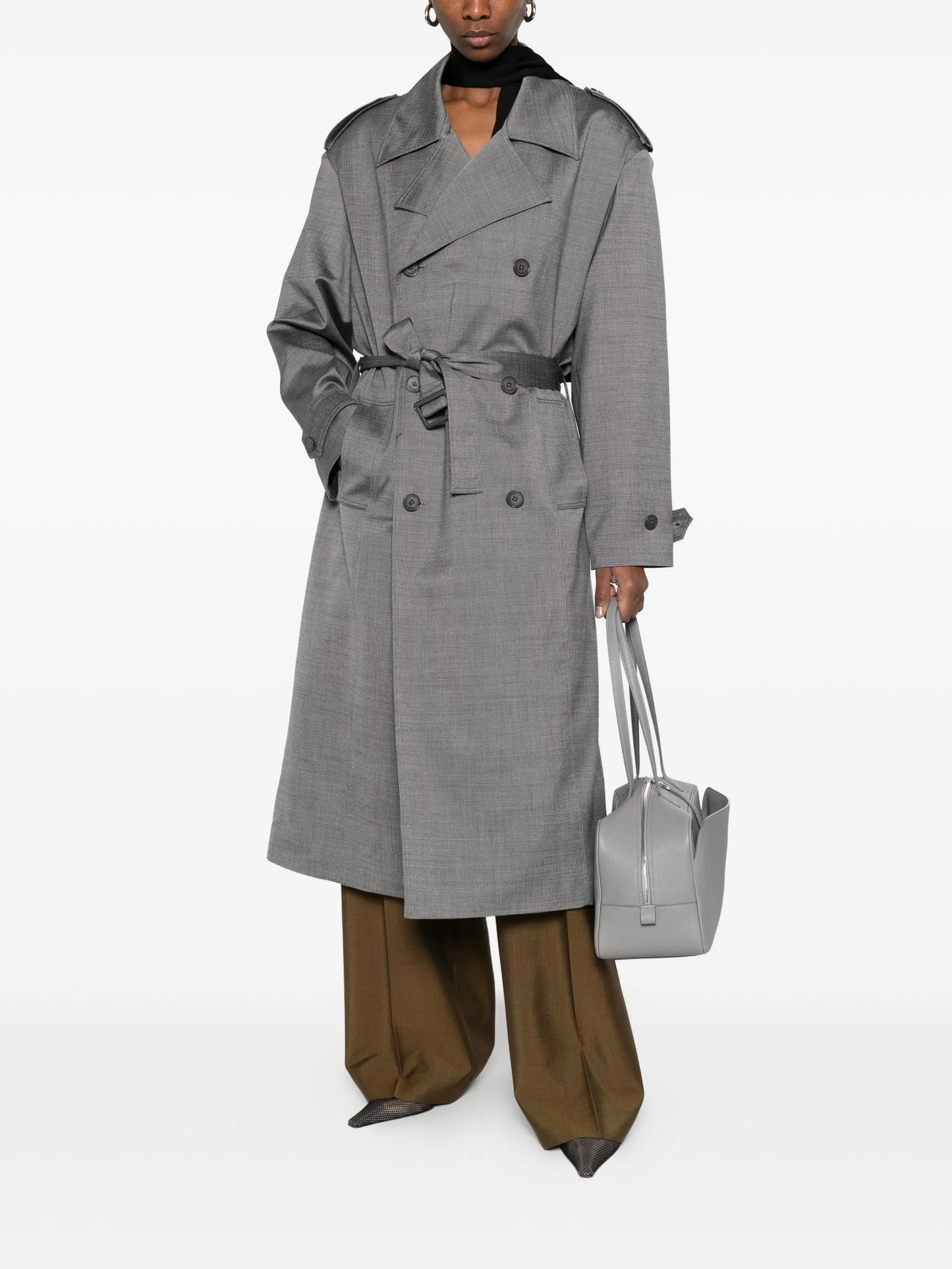 double-breasted trench coat