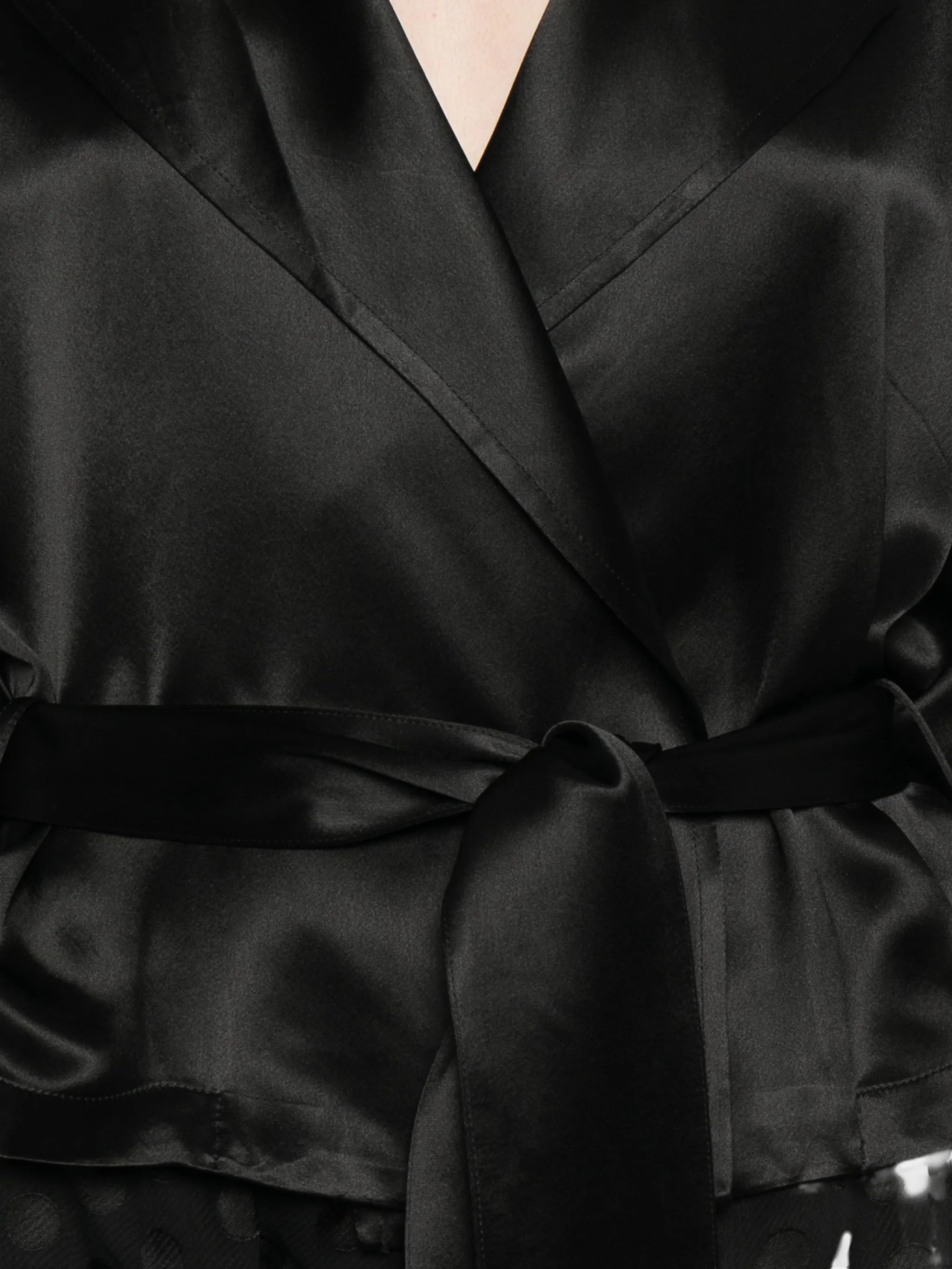 Simona satin belted blouse