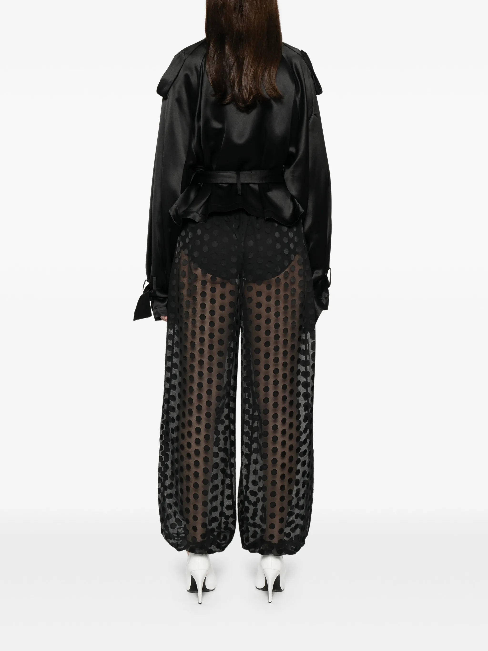 Simona satin belted blouse