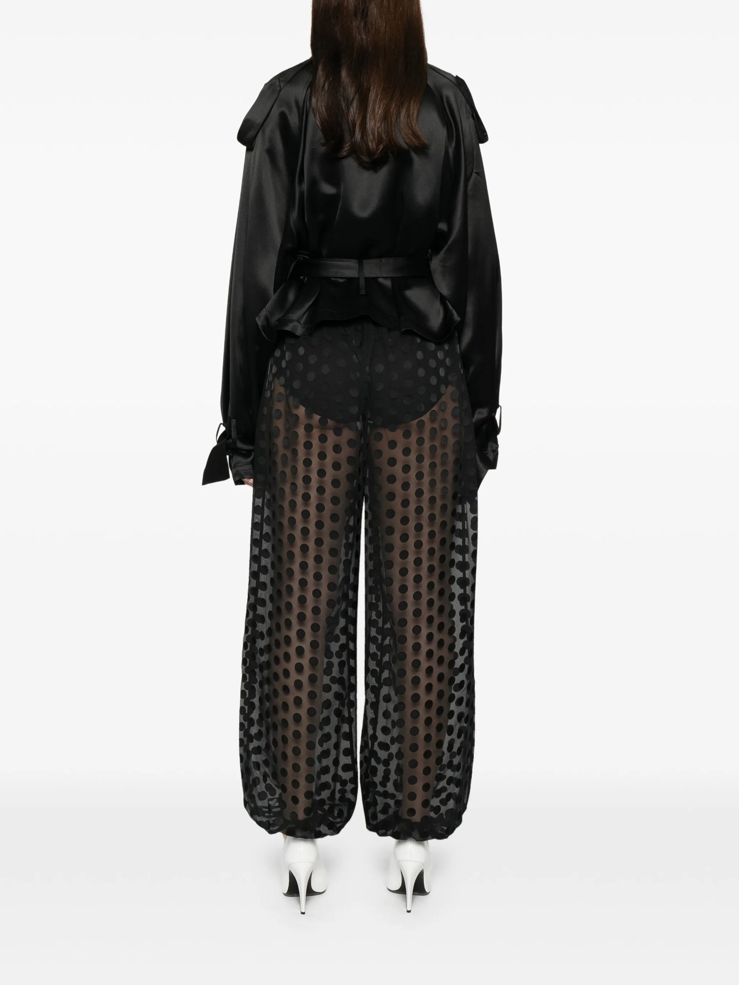 Simona satin belted blouse