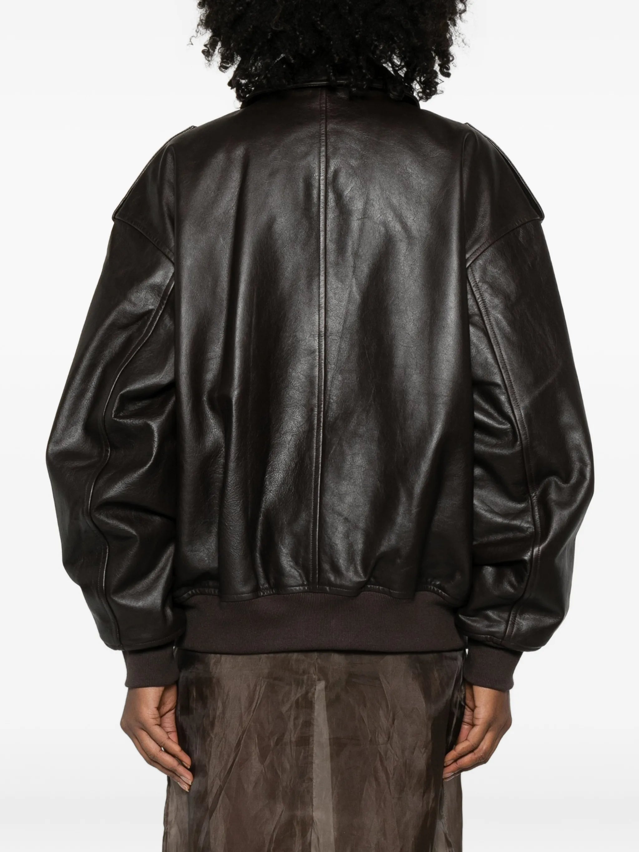 Viper flap-pocket leather jacket