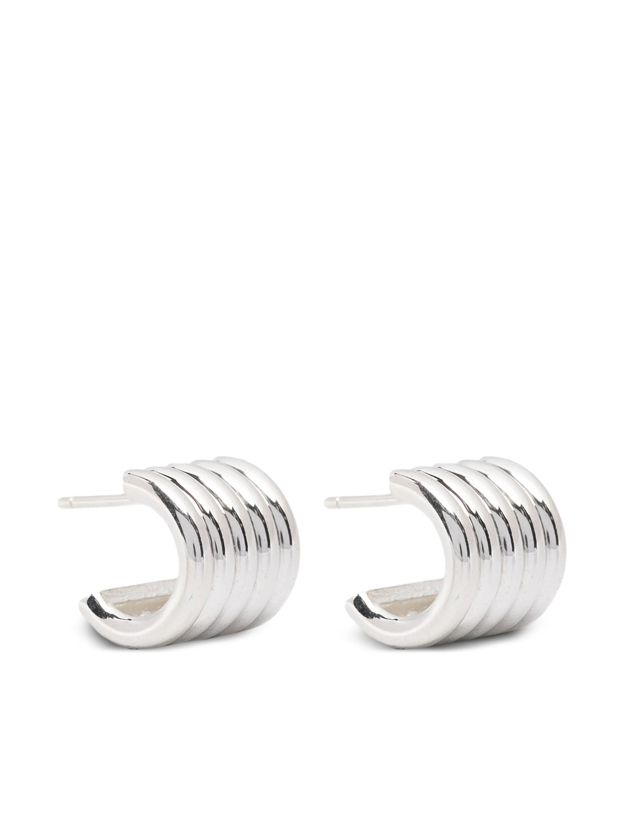 Hollyhock silver earrings small