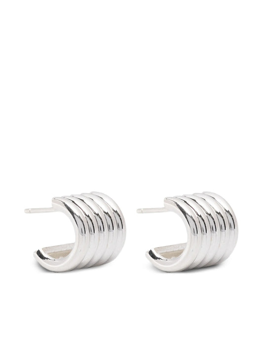 Hollyhock silver earrings small