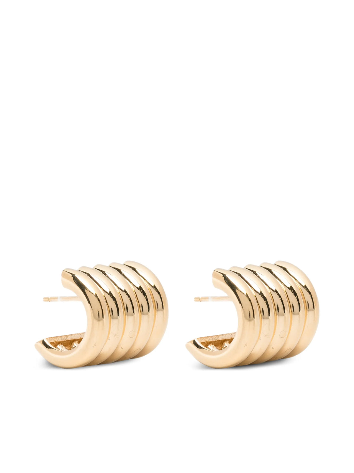 Hollyhock gold earrings medium