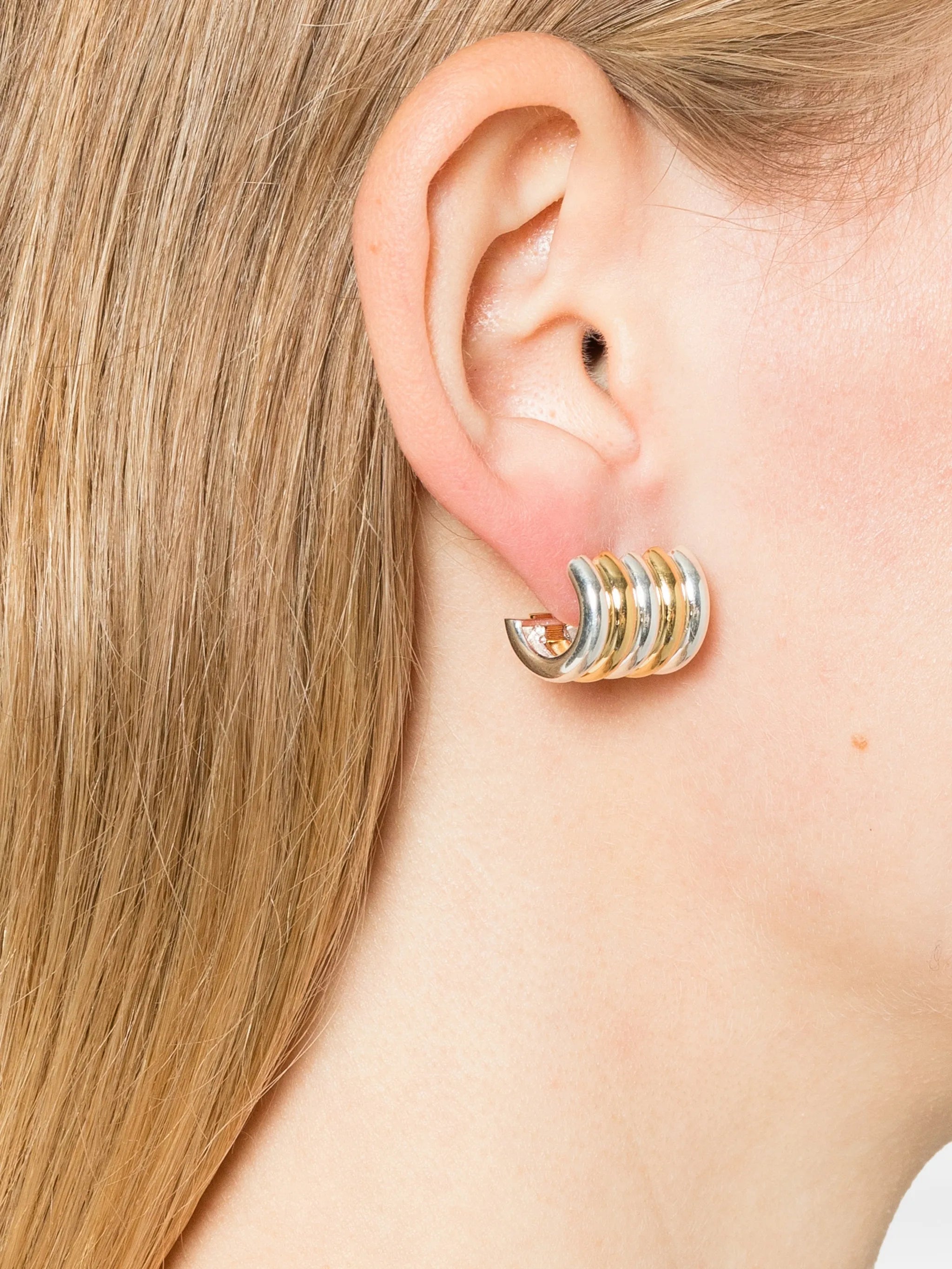 Hollyhock mixed metal earrings medium