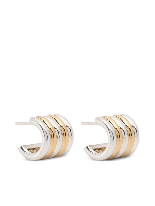 Hollyhock mixed metal earrings small
