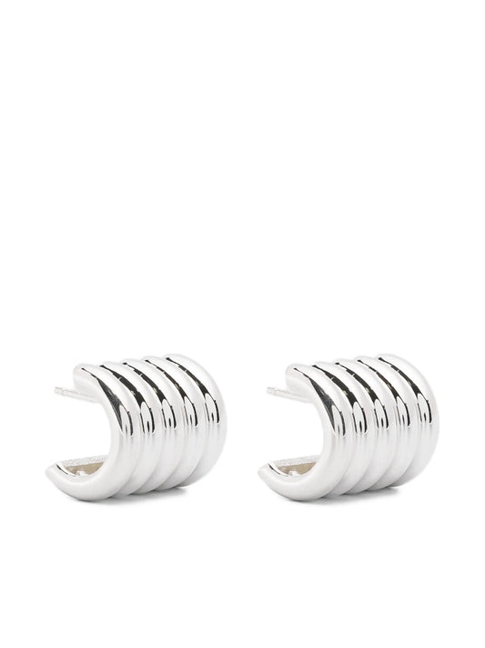 Hollyhock silver earrings medium