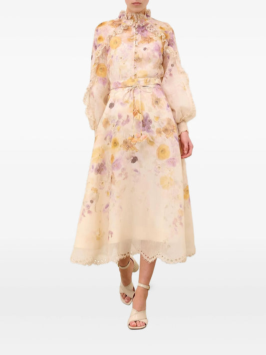 Memento embroidered midi skirt