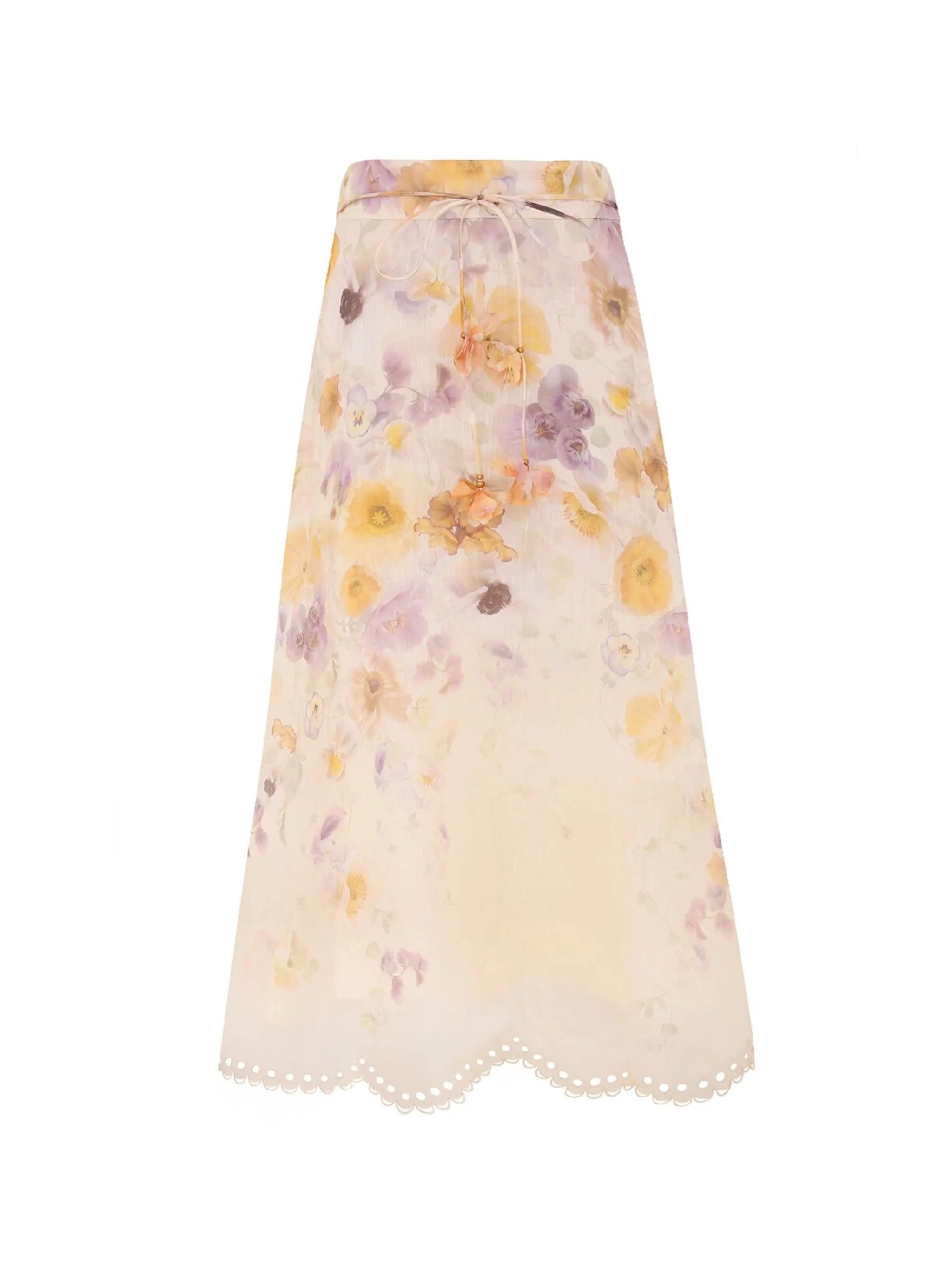 Memento embroidered midi skirt