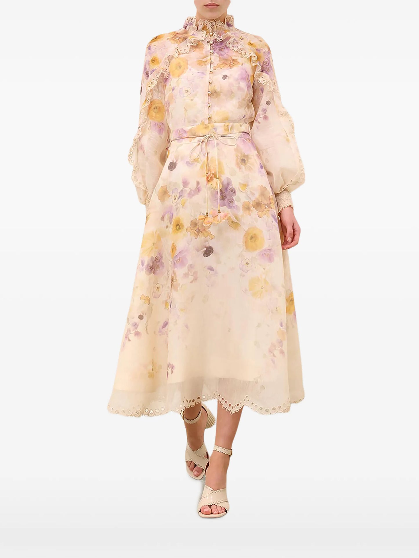 Memento embroidered midi skirt