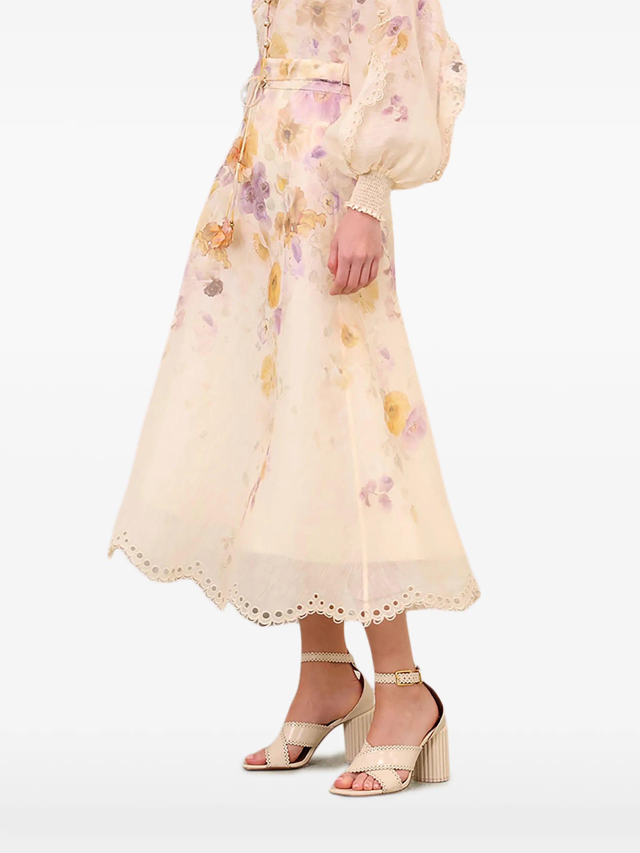 Memento embroidered midi skirt