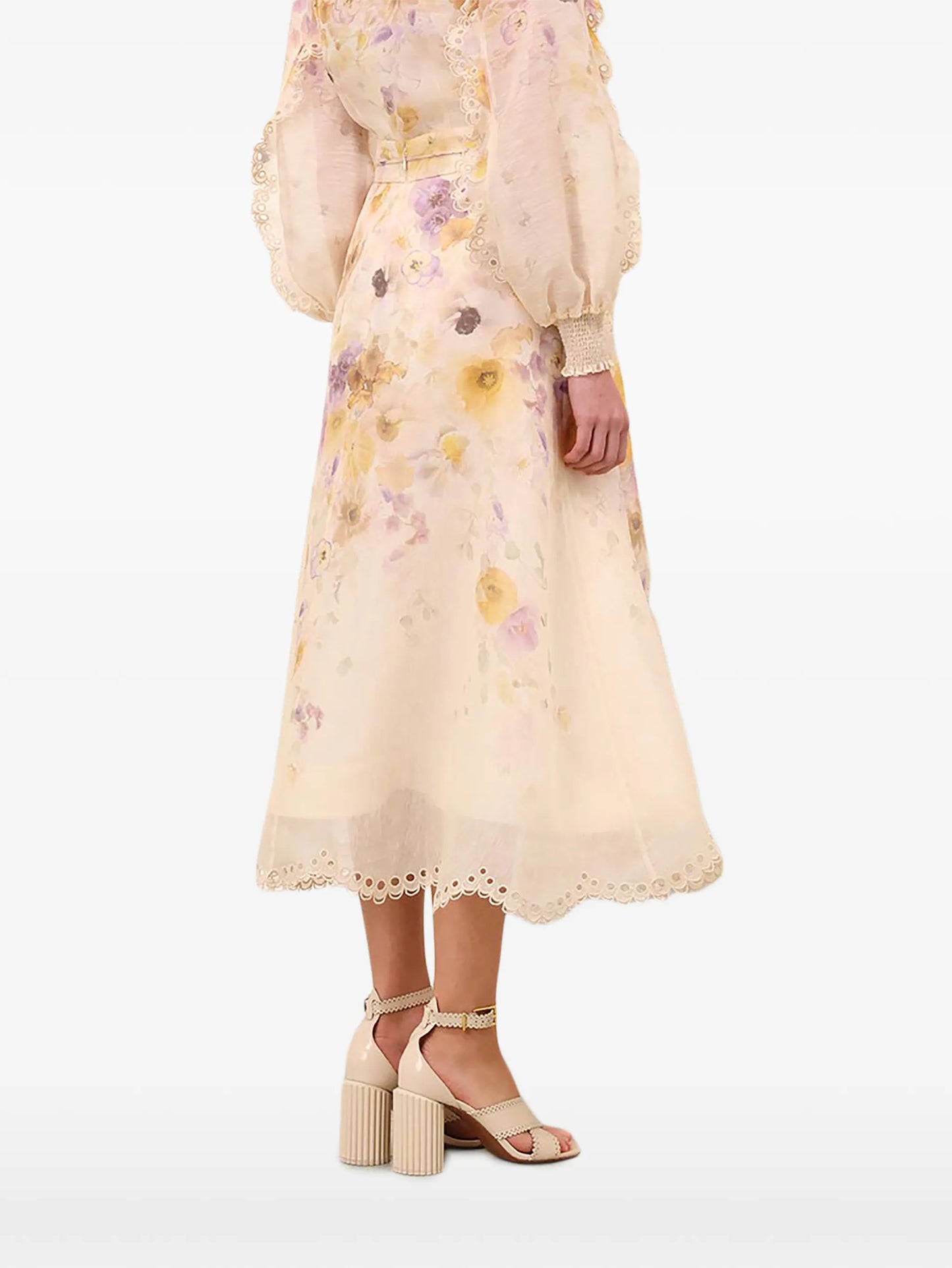 Memento embroidered midi skirt